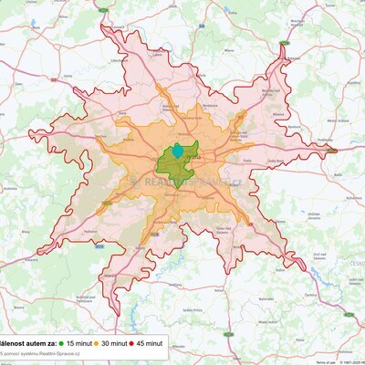 Dosažitelná vzdálenost: auto